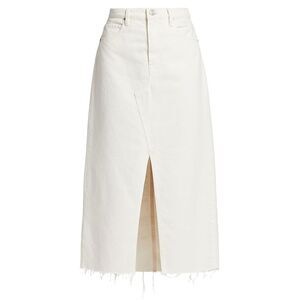 Frame Womens The Midaxi Angled Seam Denim Skirt 31 Ecru - NWT $268